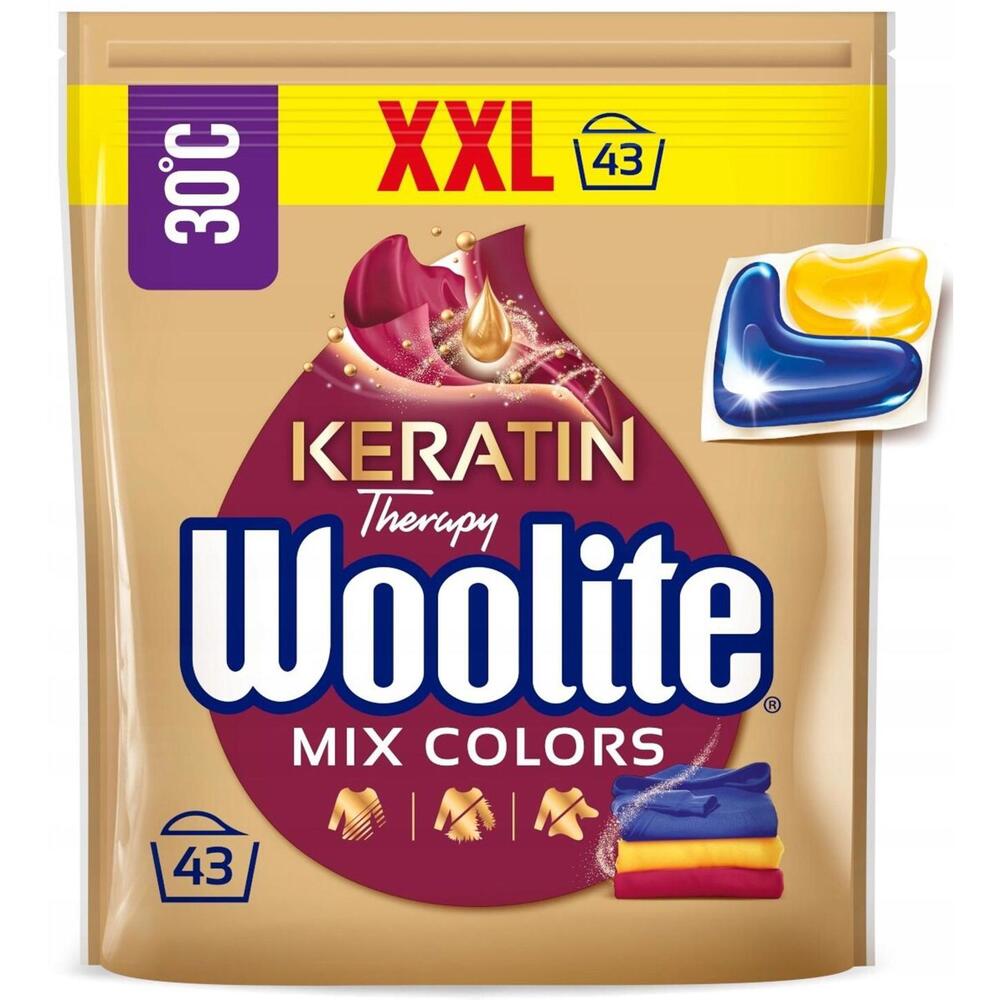 Woolite Capsules: MIX COLORS laundry caps XXL pack: 42 washes -Made in Europe